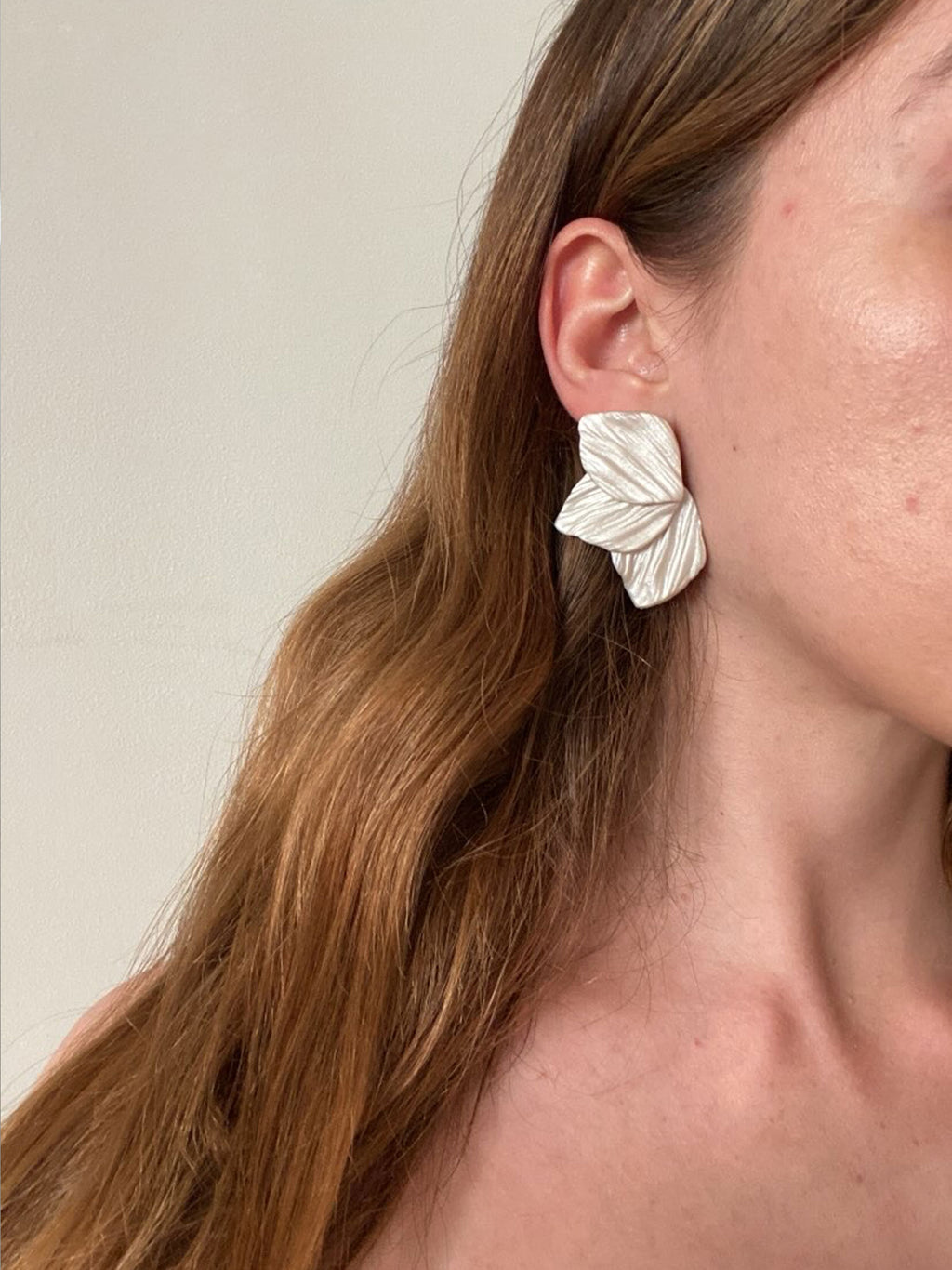 Pendiente abanico perlado