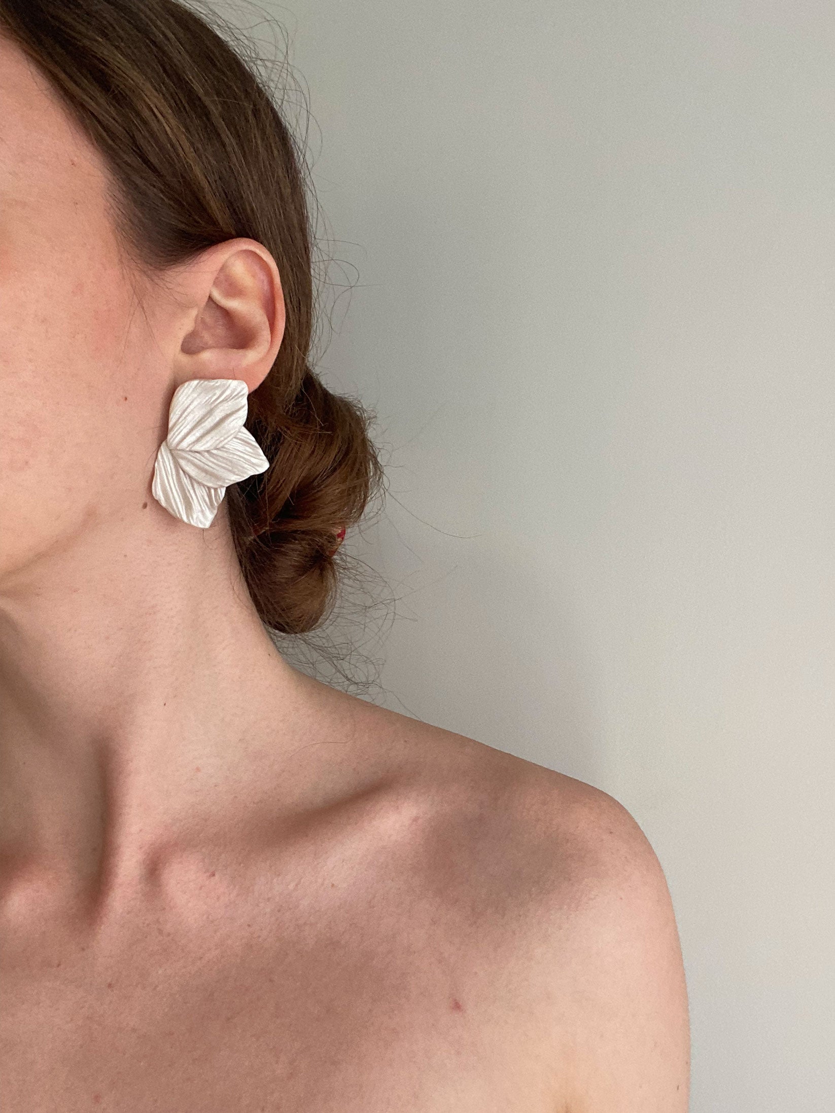 Pendiente abanico perlado