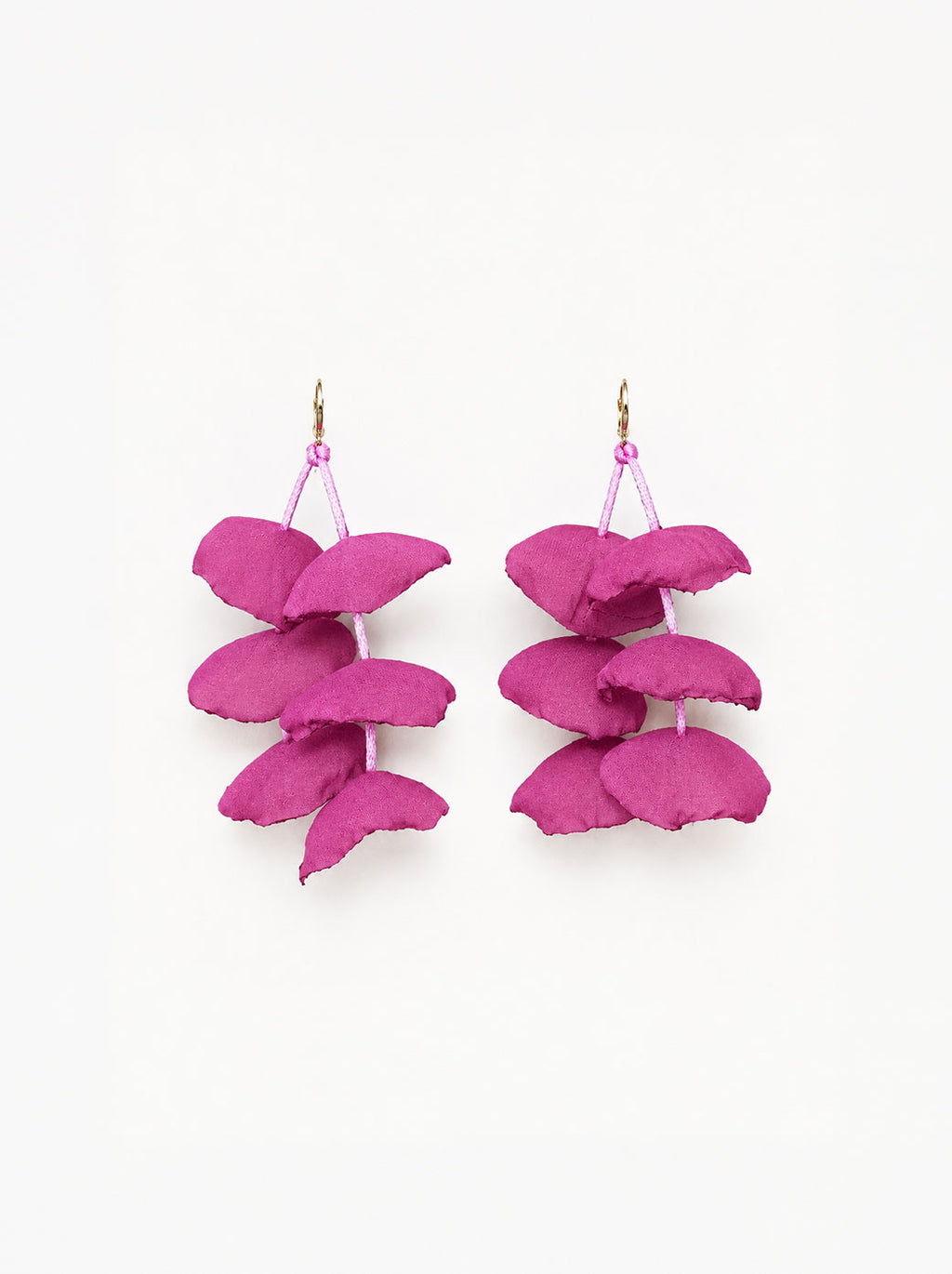 Pendientes colgantes pétalos fucsia