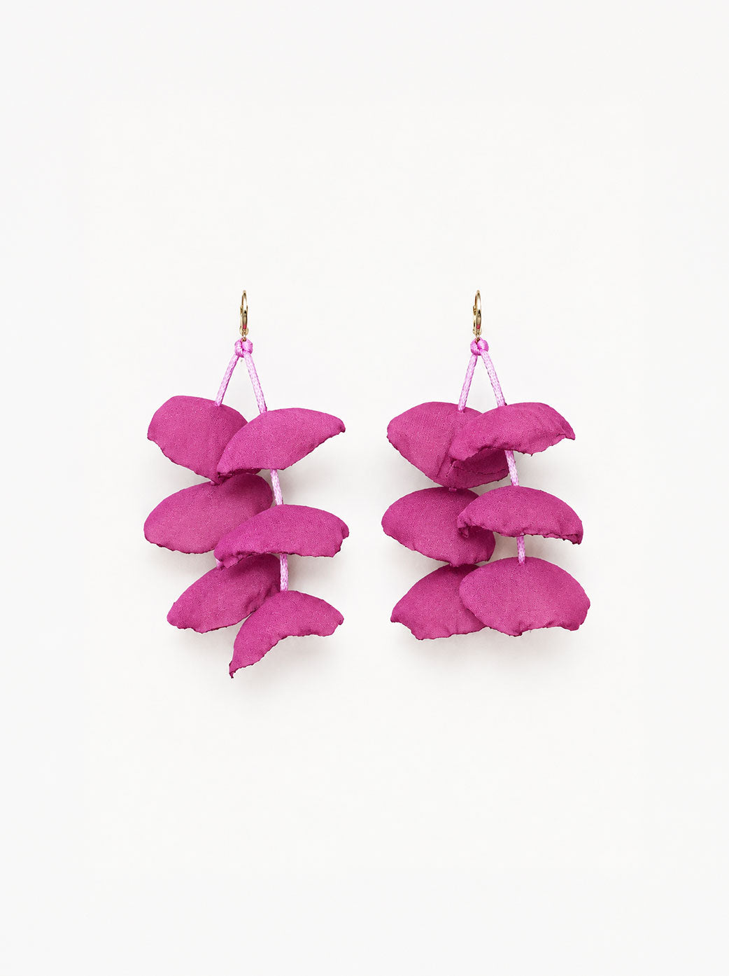 Pendientes colgantes pétalos fucsia