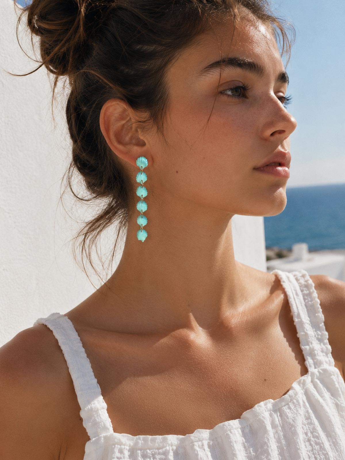 Pendientes conchas colgantes