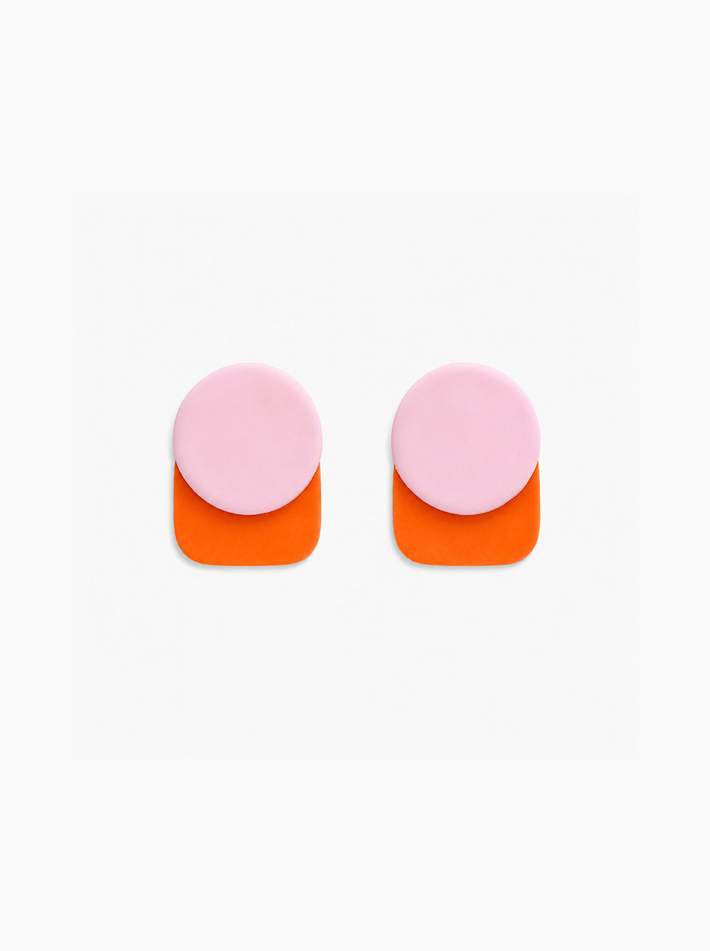 Pendientes geométricos rosas y naranjas
