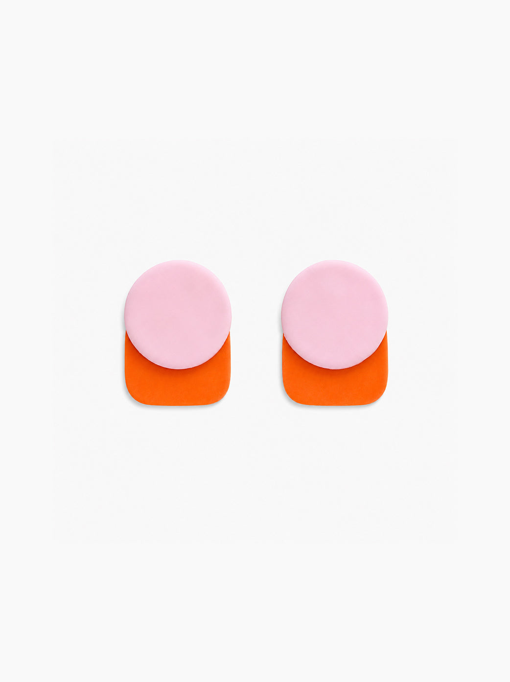 Pendientes geométricos rosas y naranjas