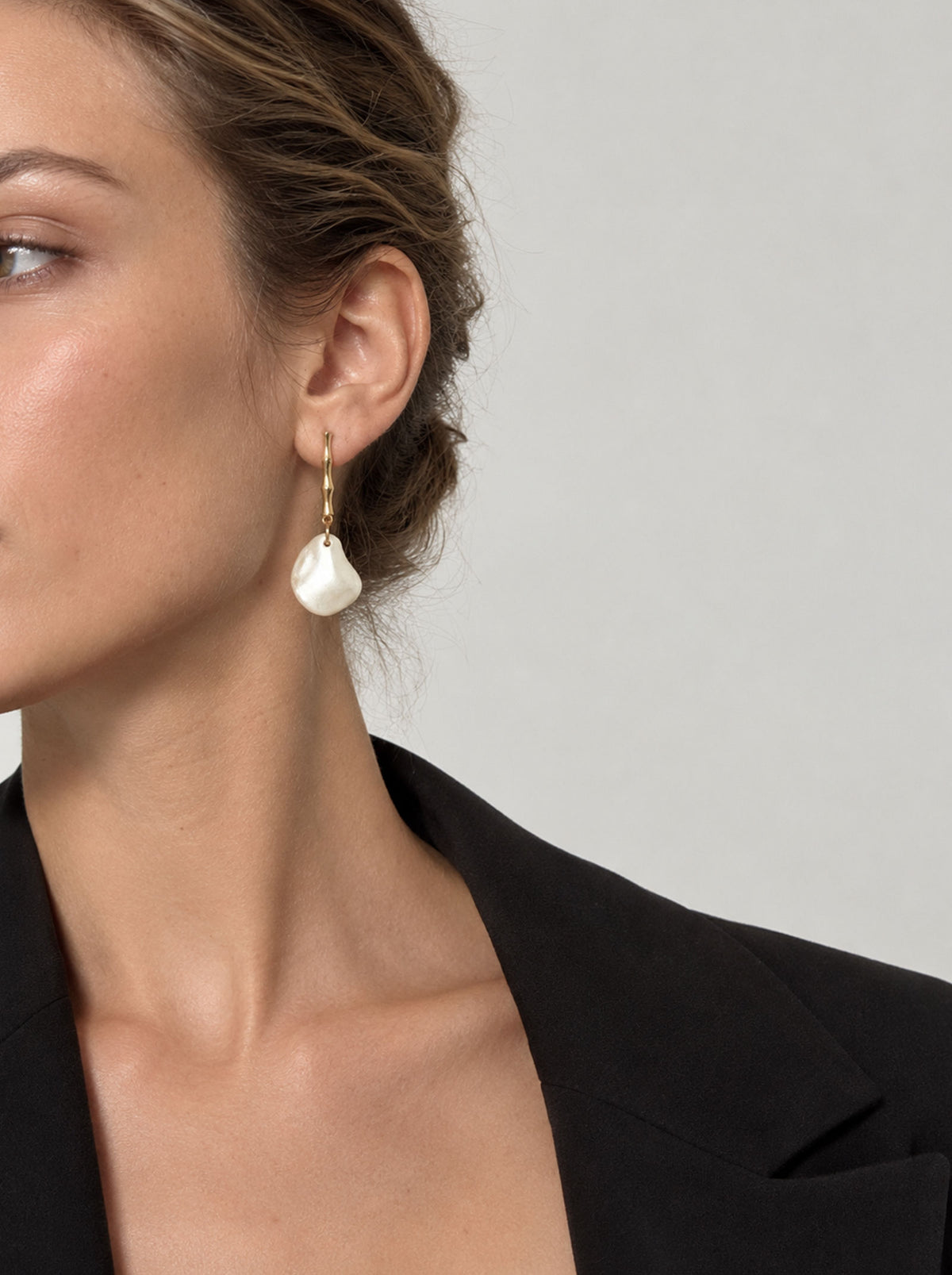 Pendientes perla bambú