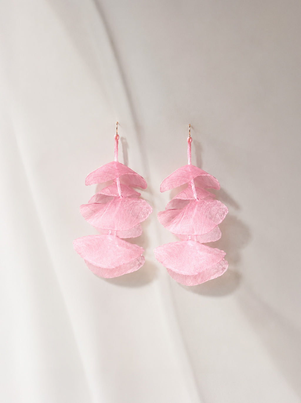 Pendientes colgantes pétalos rosa