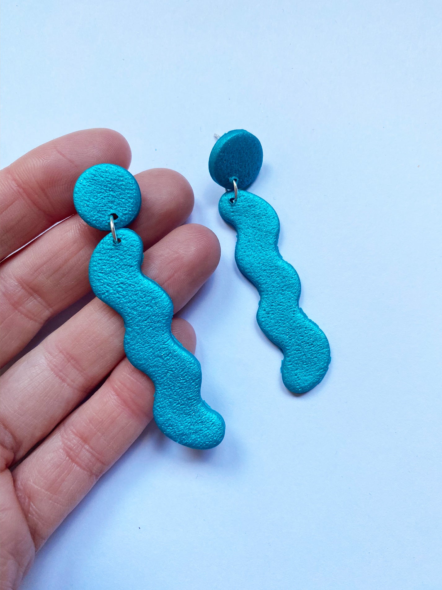 pendientes largos azules