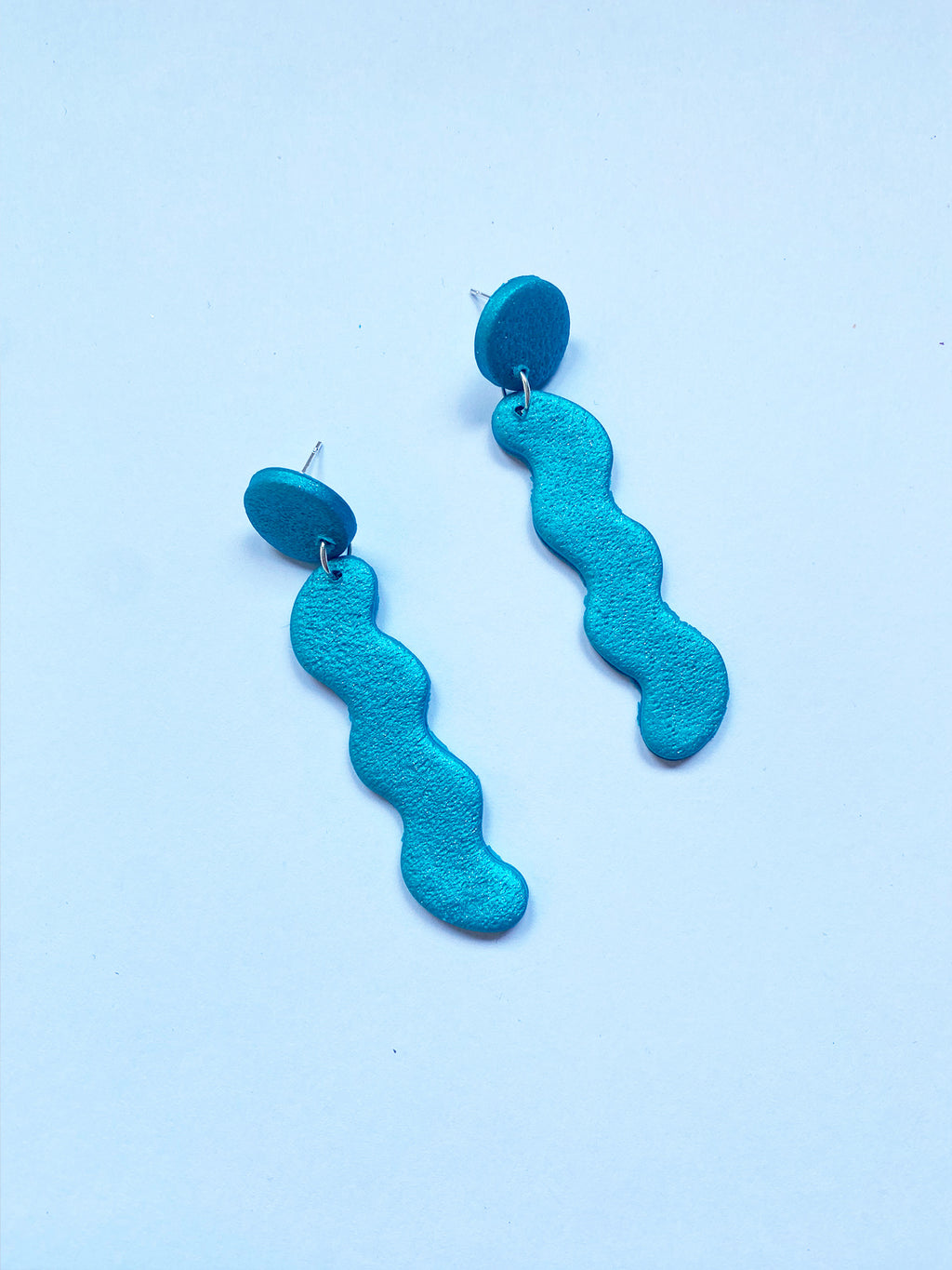 pendientes largos azules