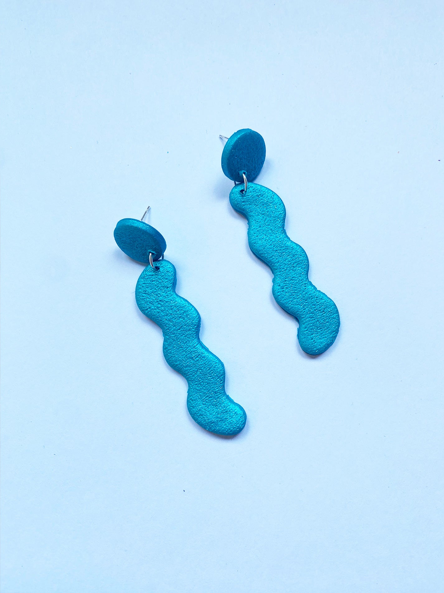 pendientes largos azules