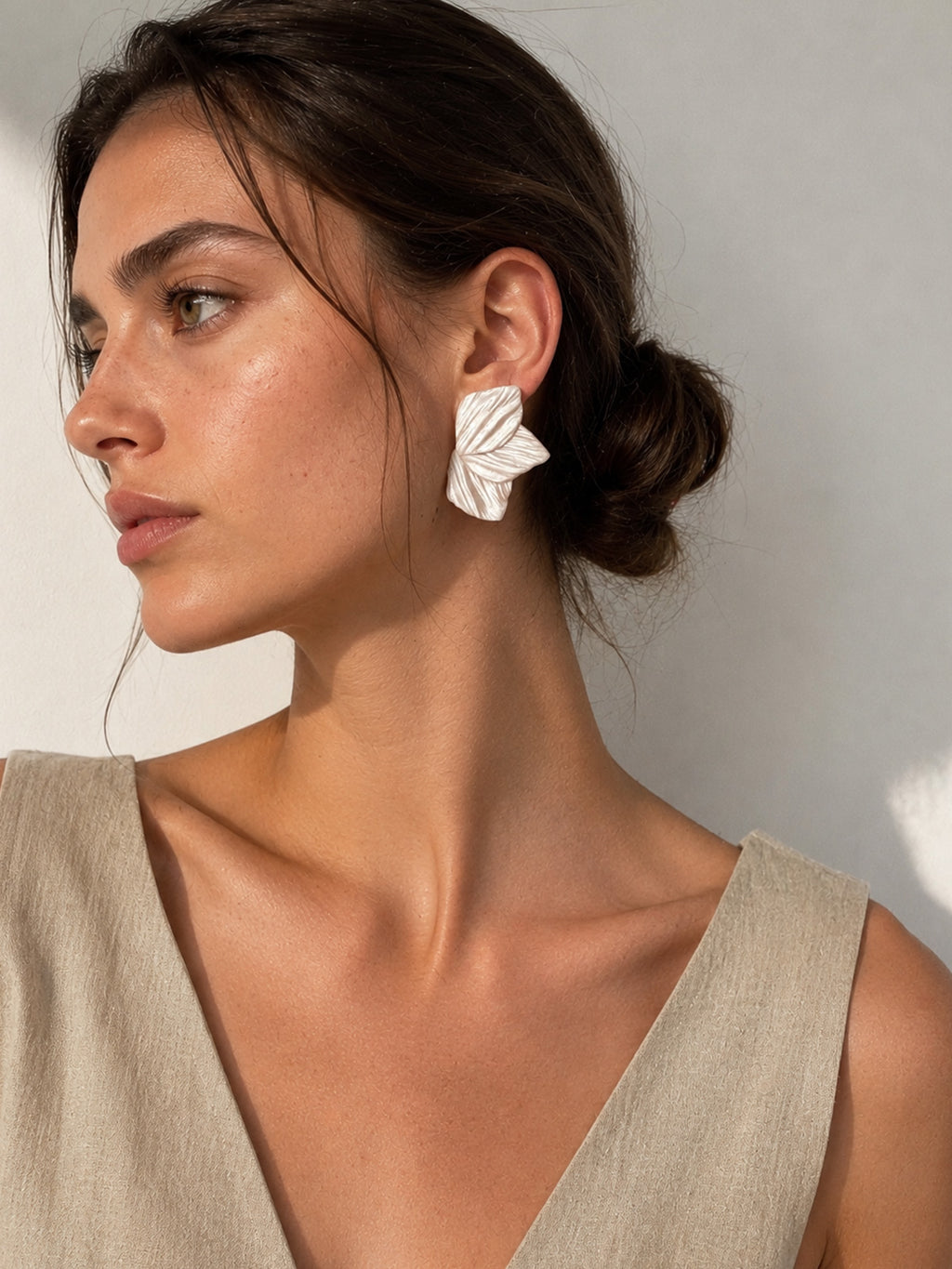 Pendientes abanico perlado