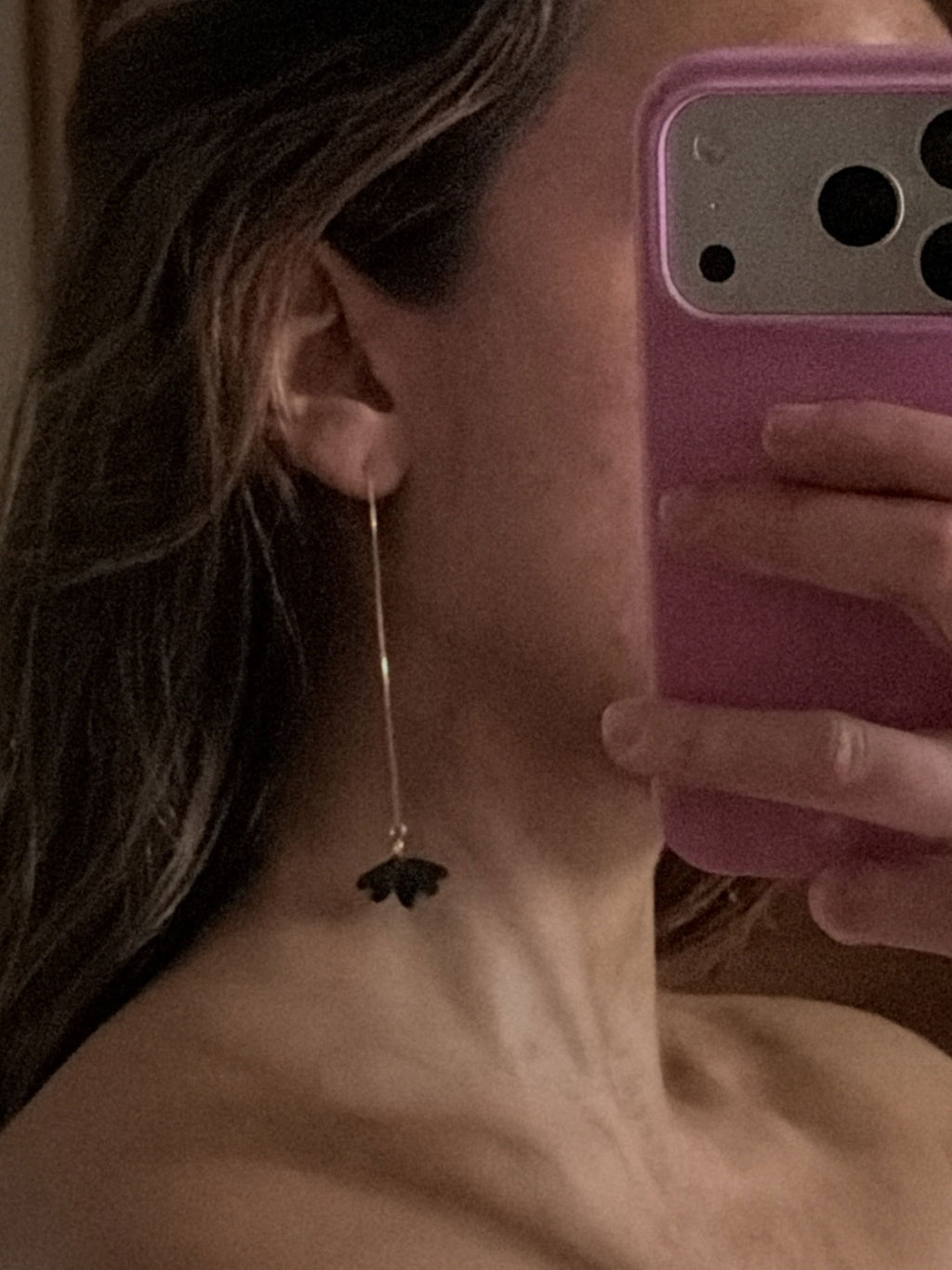 Pendientes colgantes negros