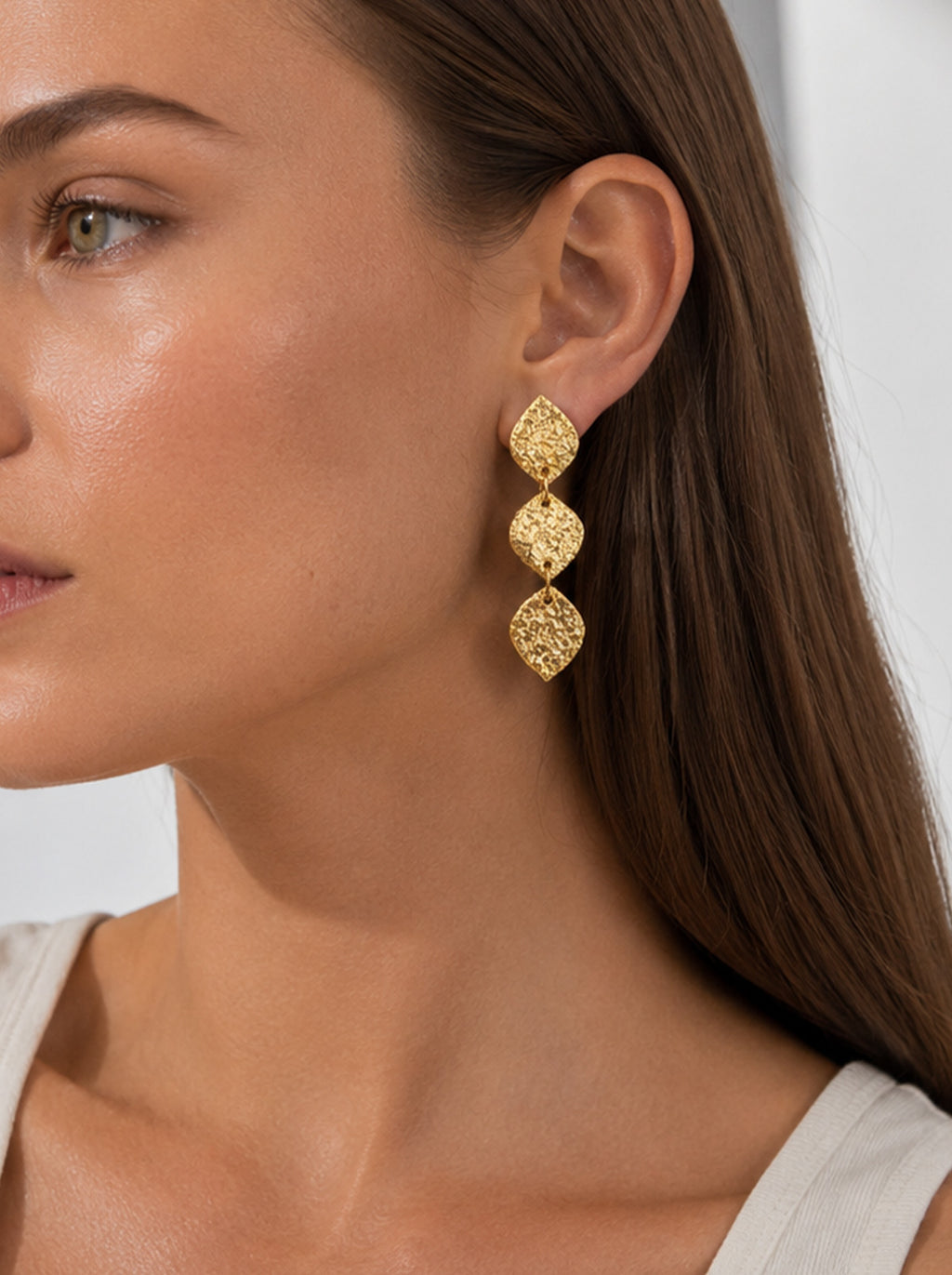 Pendientes largos dorado