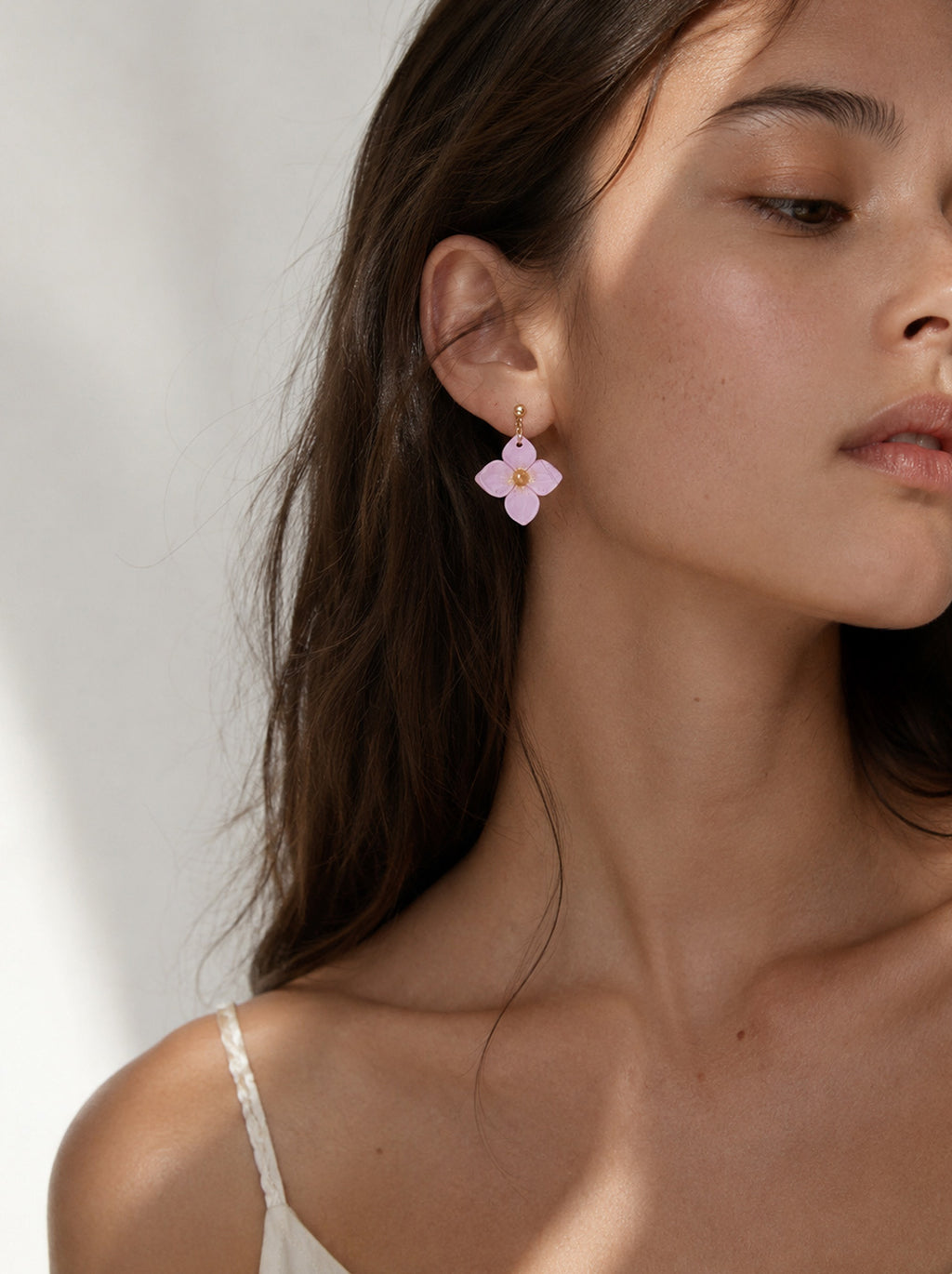 Pendientes flores rosas