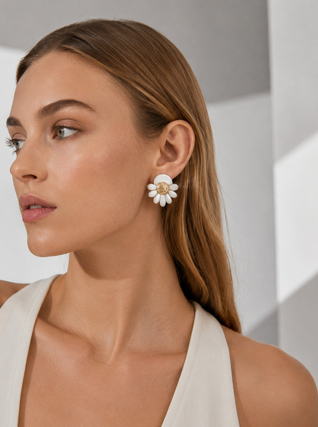 Pendientes redondos flor