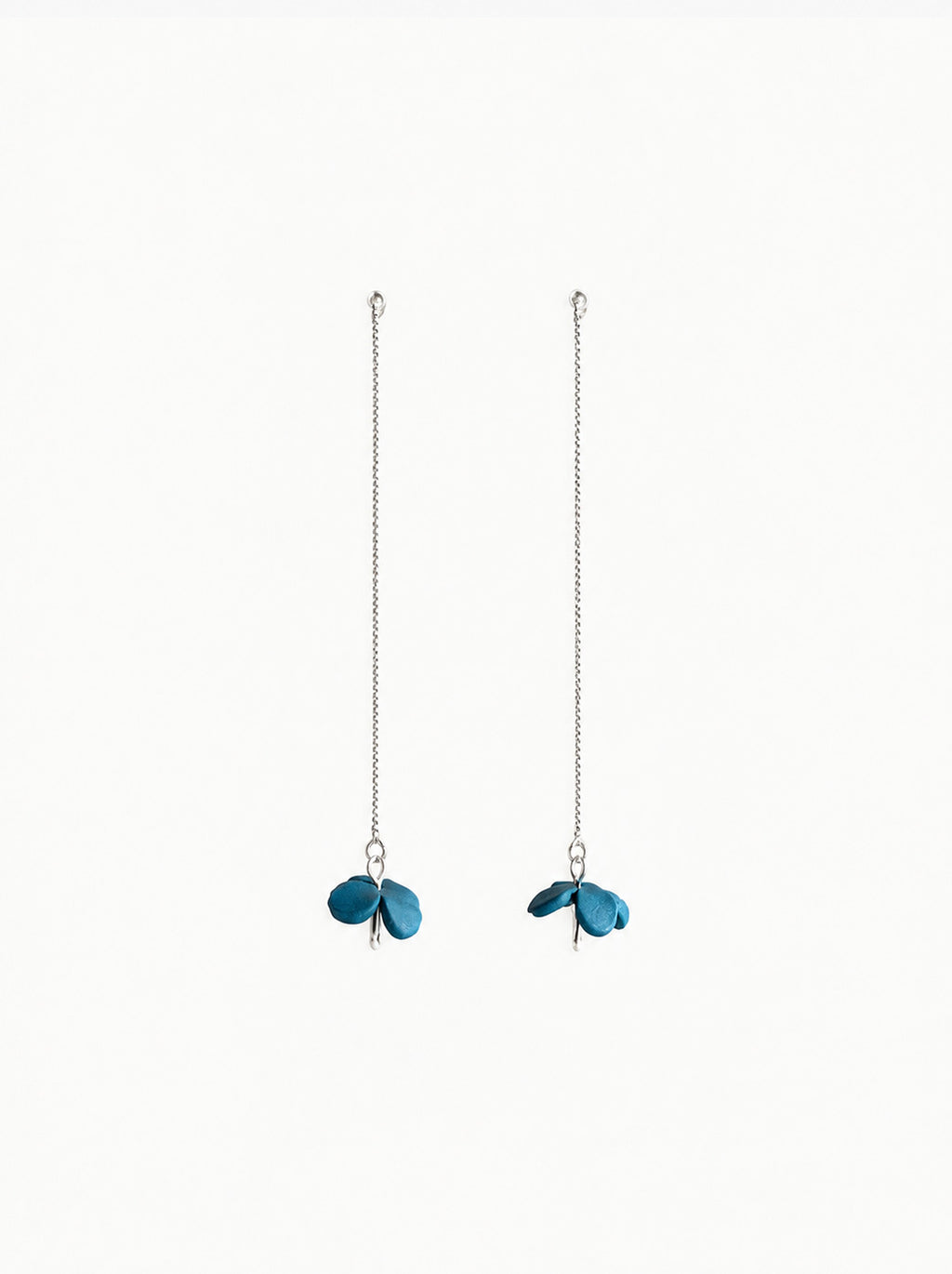 Pendientes largos azul marino