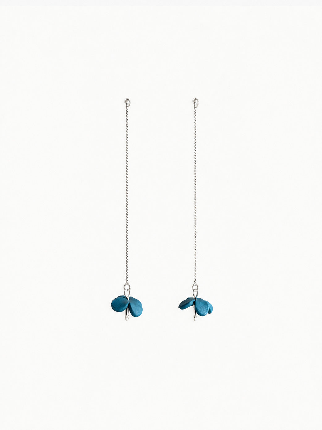 Pendientes largos azul marino