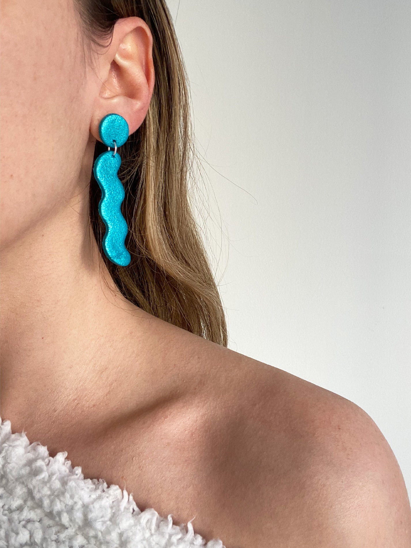 pendientes largos azules