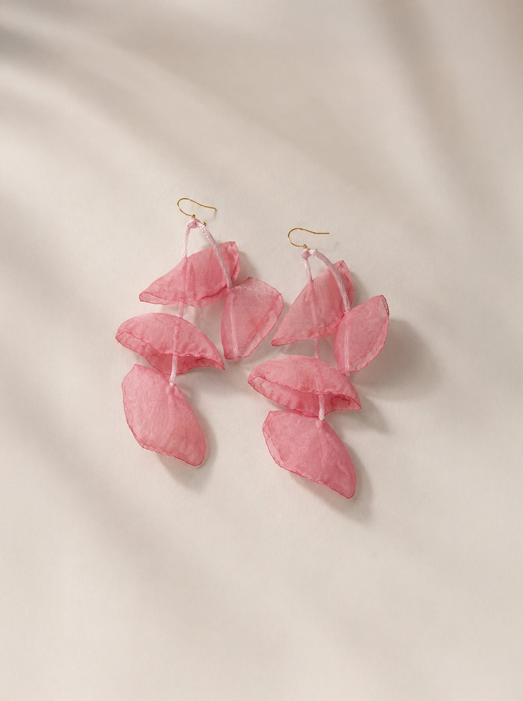 Pendientes colgantes pétalos rosa coral