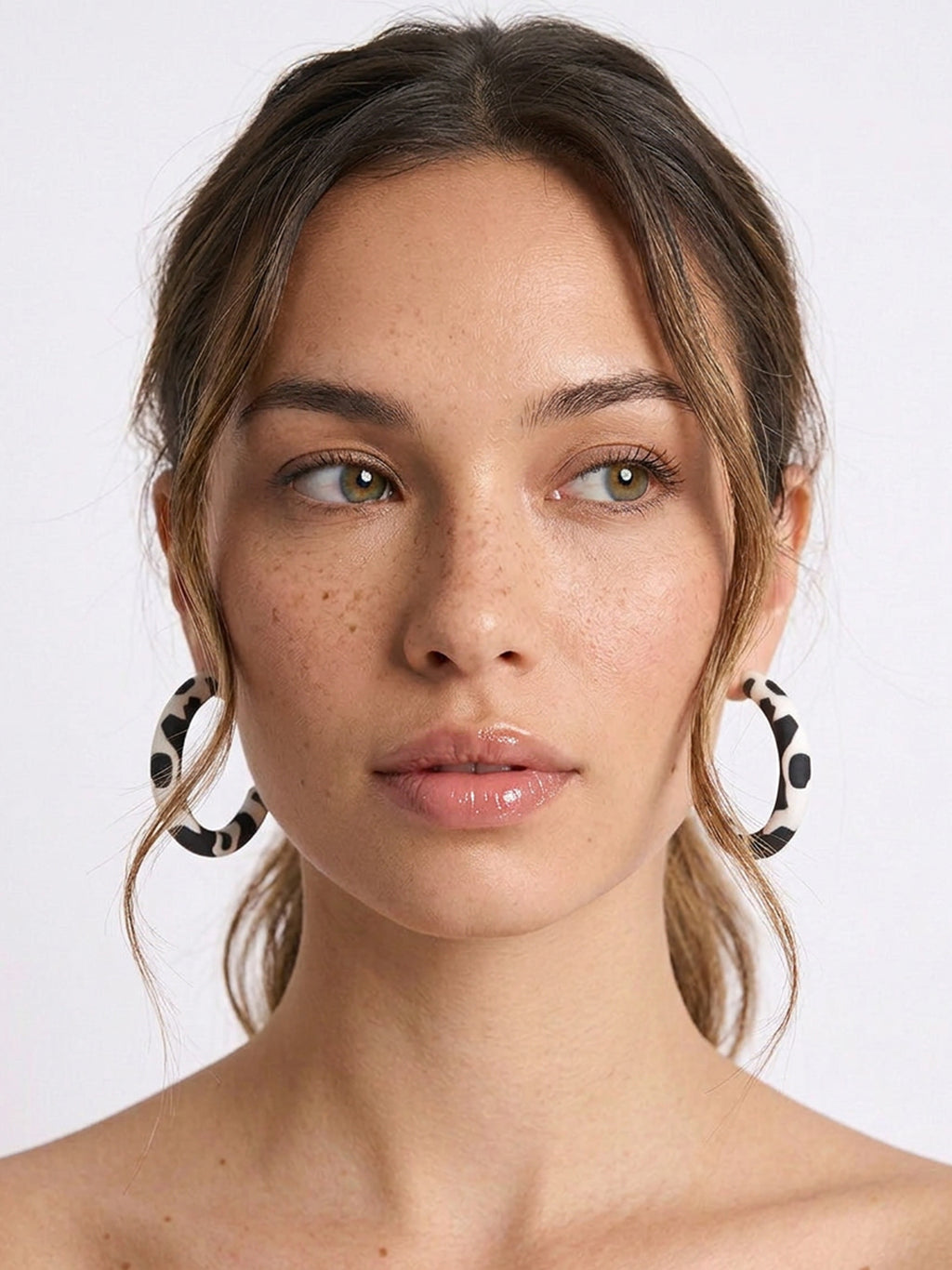 Pendientes de aro estampado vaca