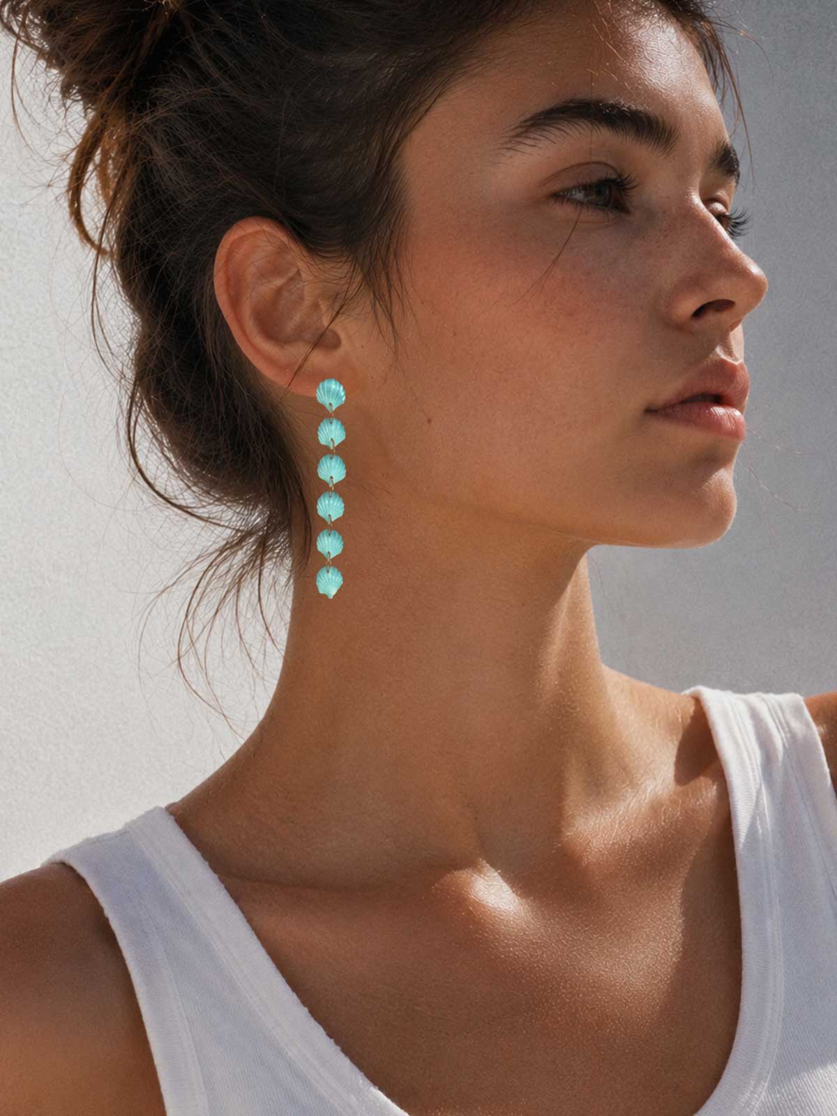 Pendientes conchas colgantes