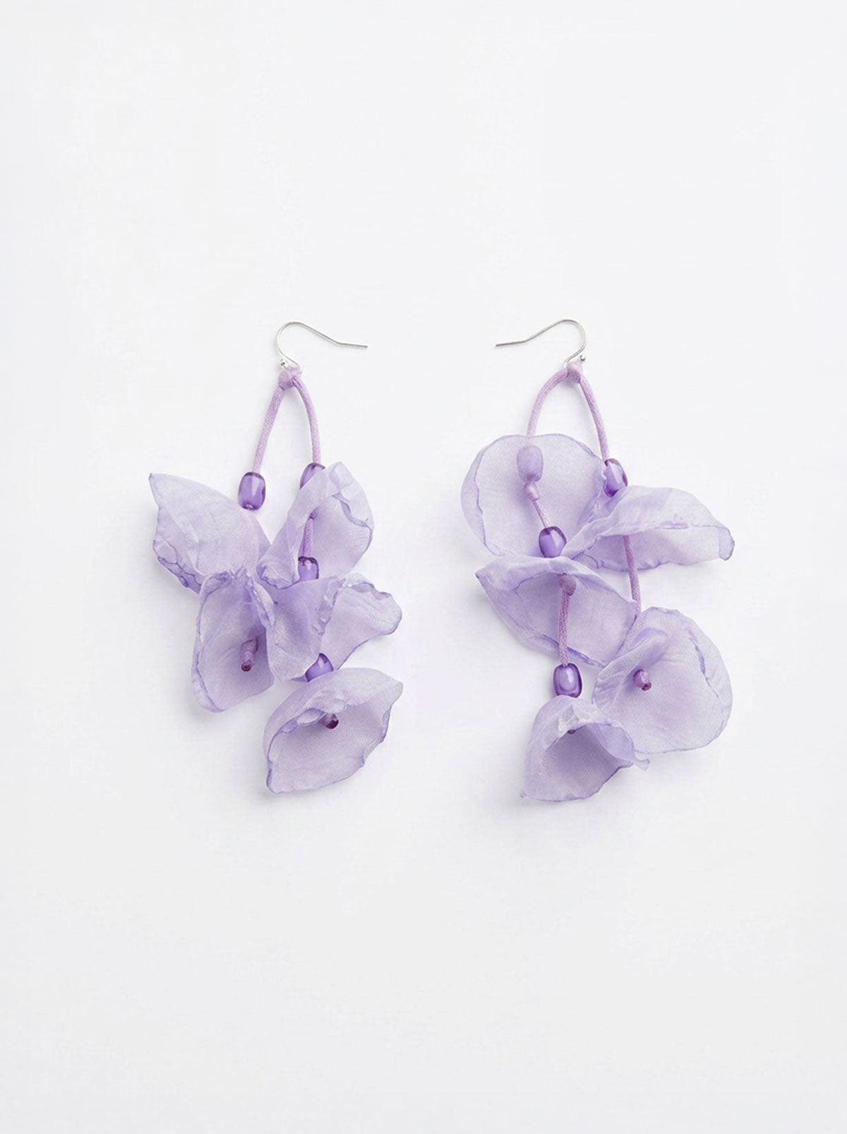 Pendientes colgantes pétalos lavanda