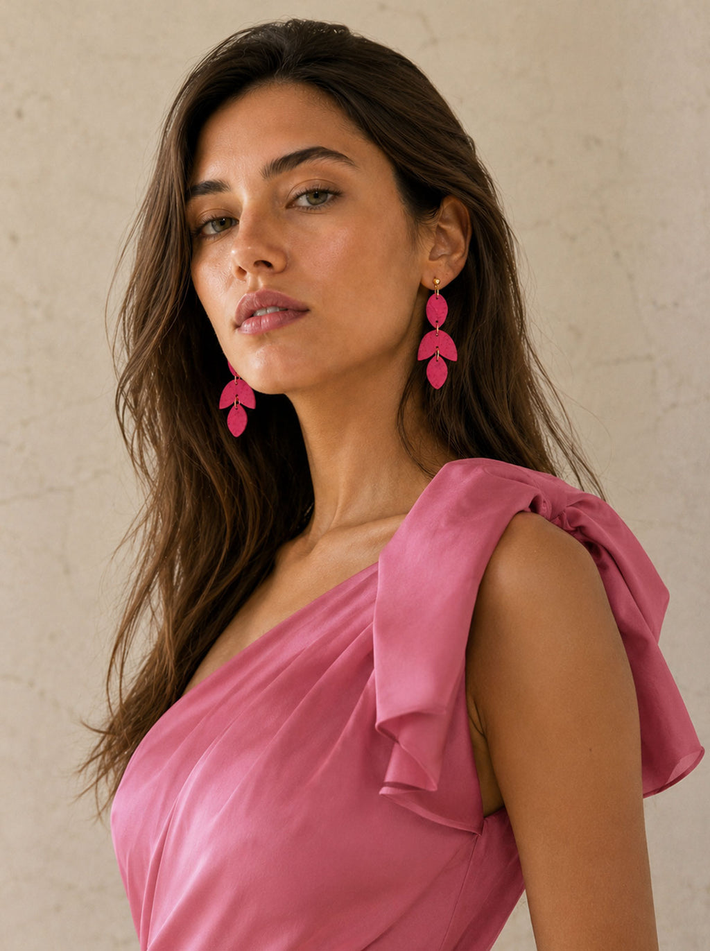 Pendientes rosas colgantes