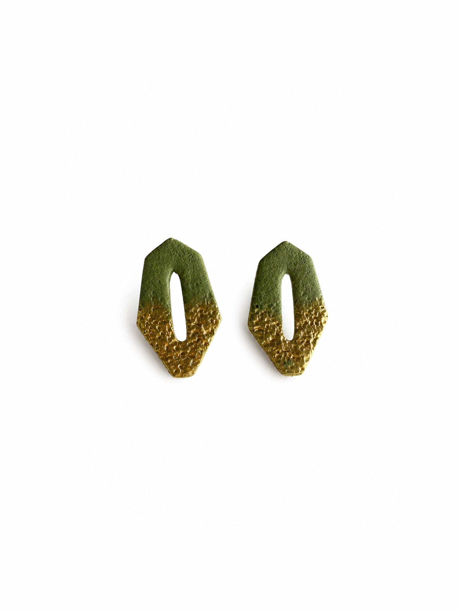 Pendientes joya verde y dorado