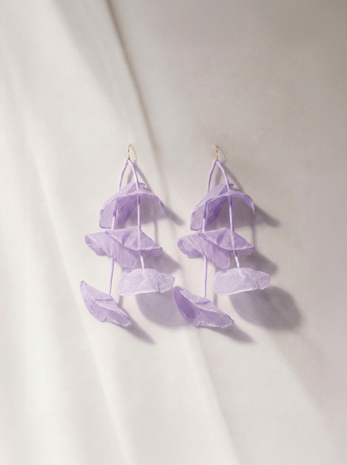 Pendientes colgantes pétalos lavanda