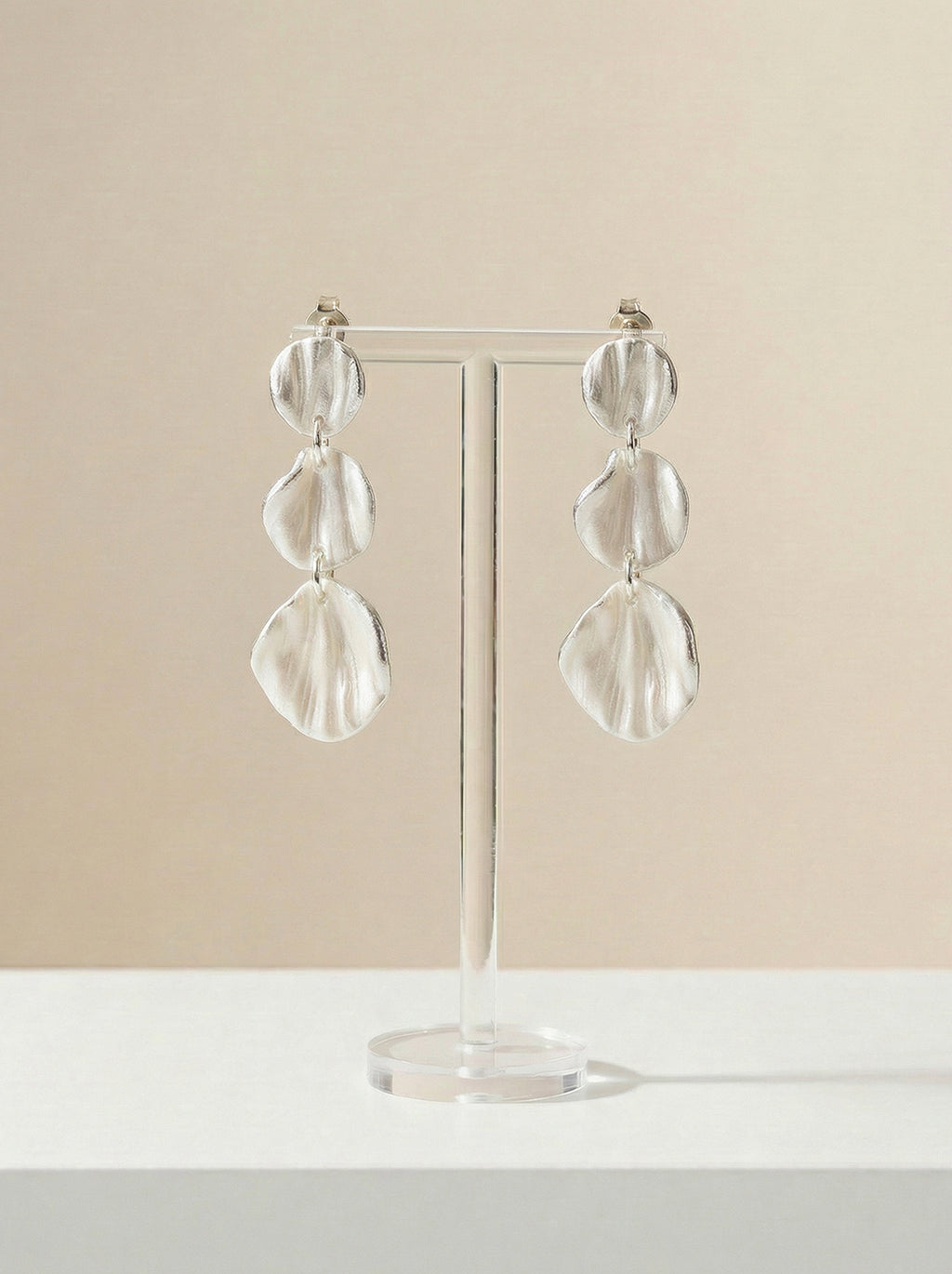 Pendientes hoja colgantes efecto perla